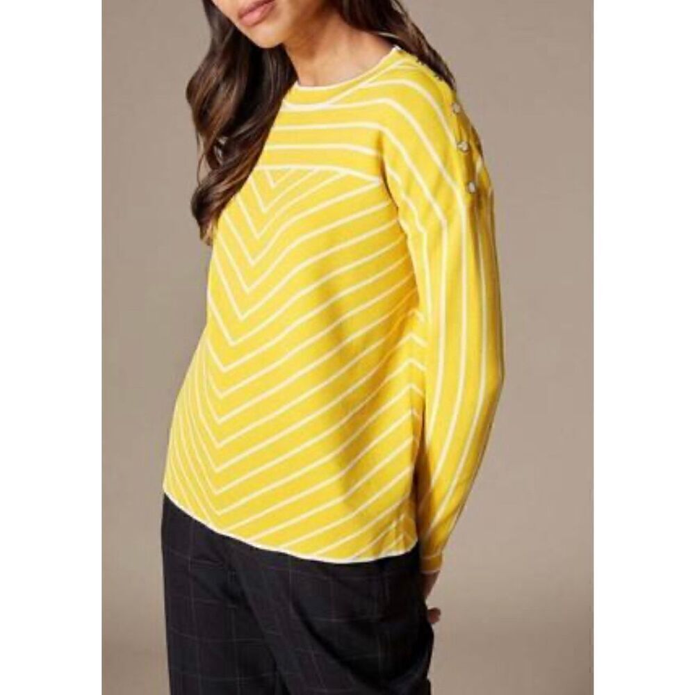 Karen Millen striped crewneck sweater sz xs